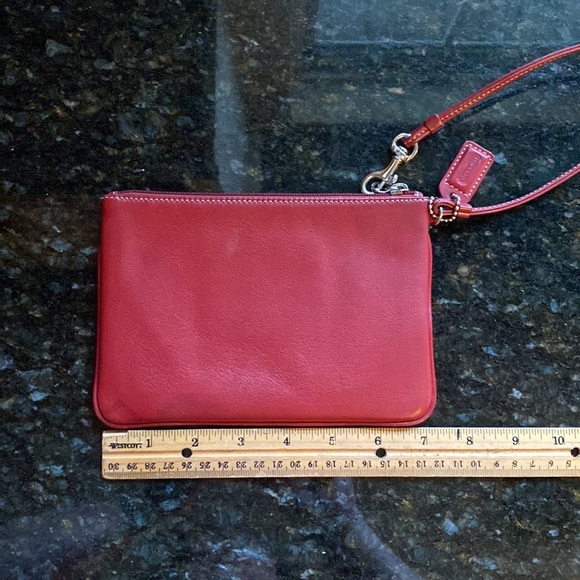 Coach Red Leather Wristlet - Picture 5 of 10